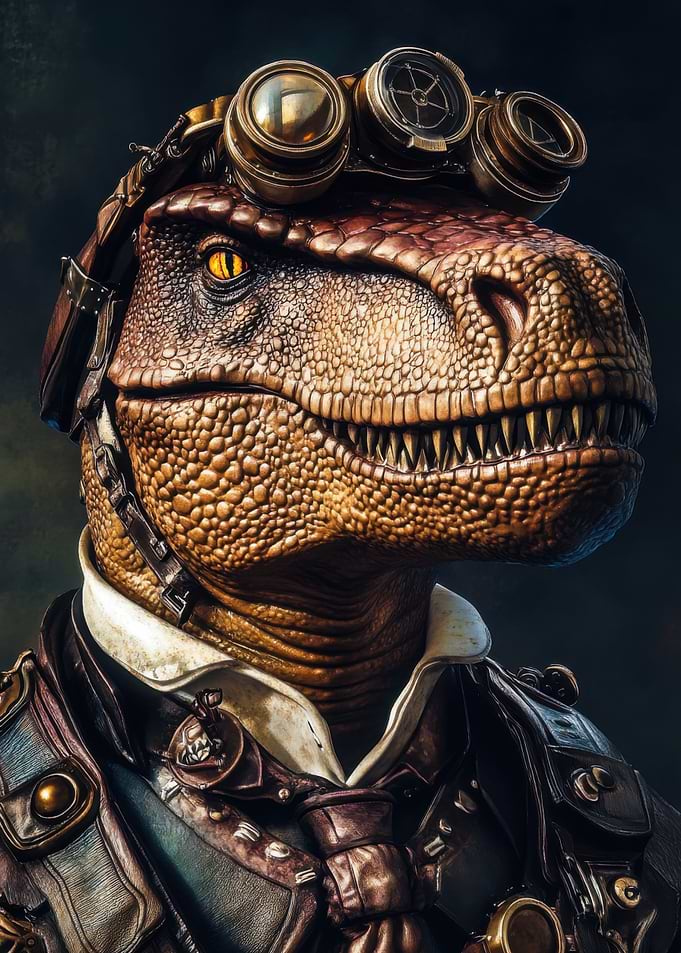 Steampunk Dinosaur Portrait