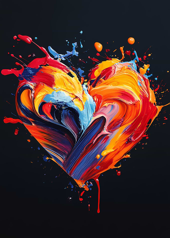 Abstract Heart Painting