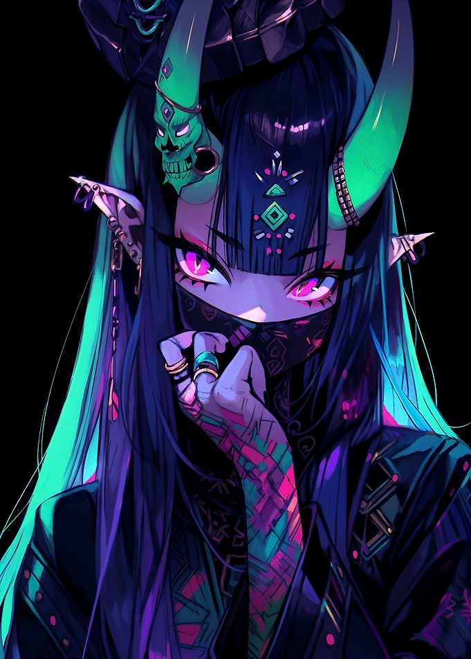 Cyberpunk Demon Girl