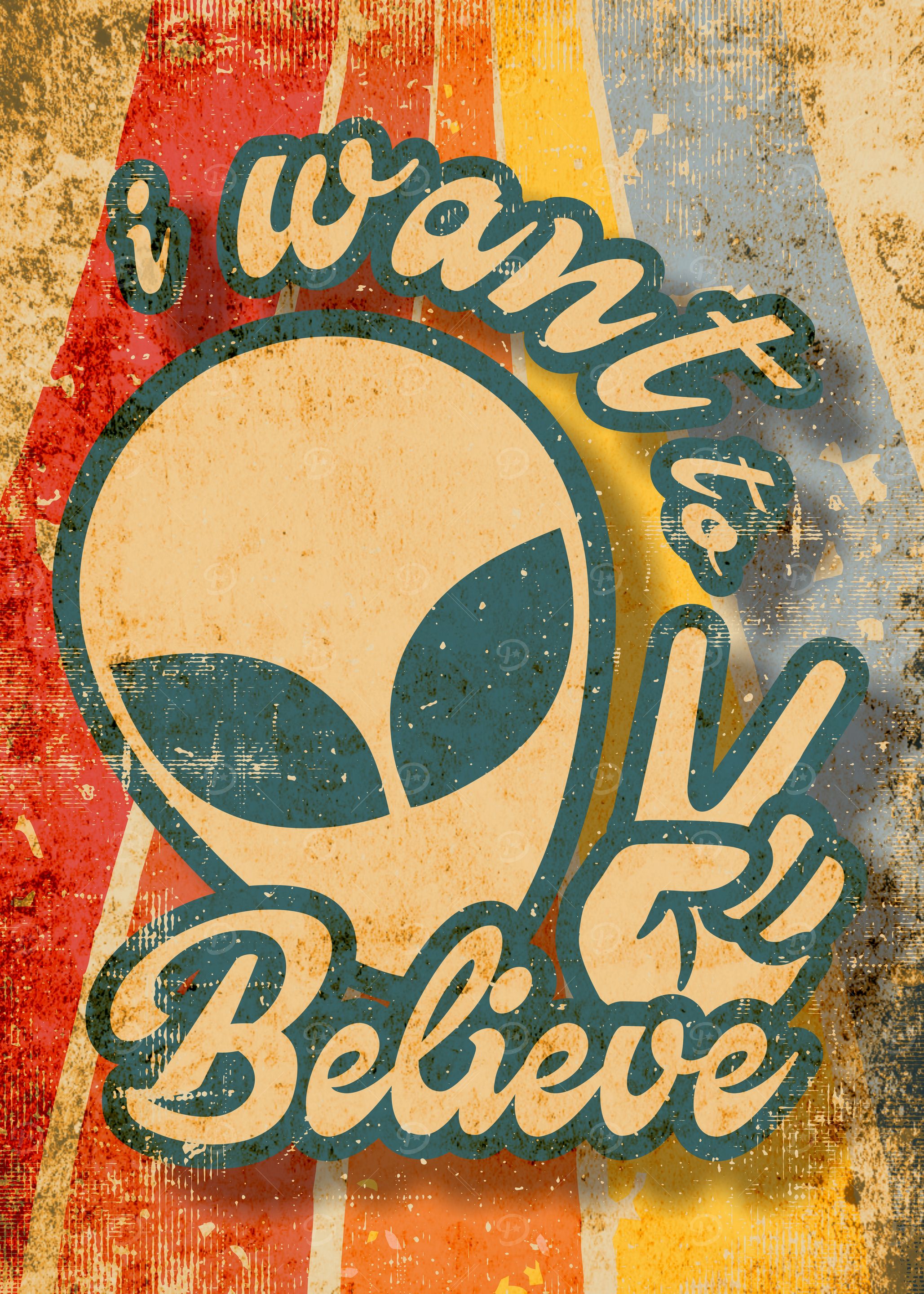 I Want To Believe funny alien poster