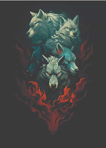 Wolf Pack in Flames