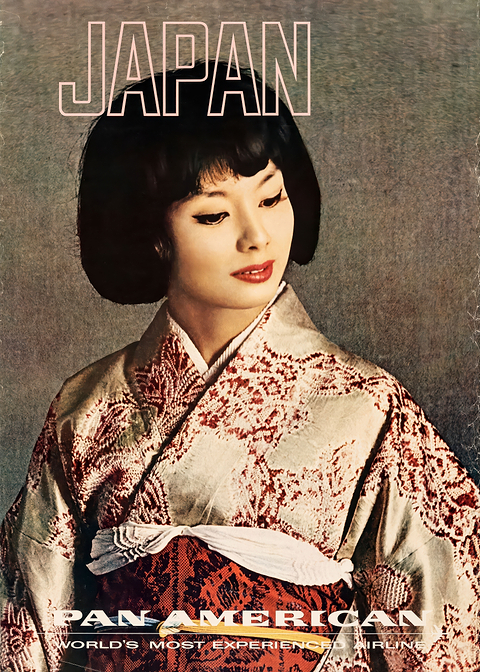 Japan Travel Poster — retro travel art printed on metal