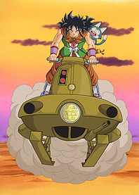Yamcha and Puar on a ride