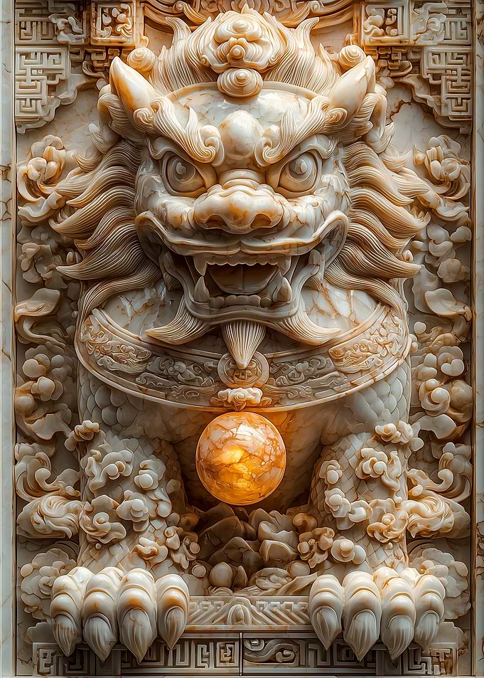 Stone Lion Sculpture: the Imperial Protector