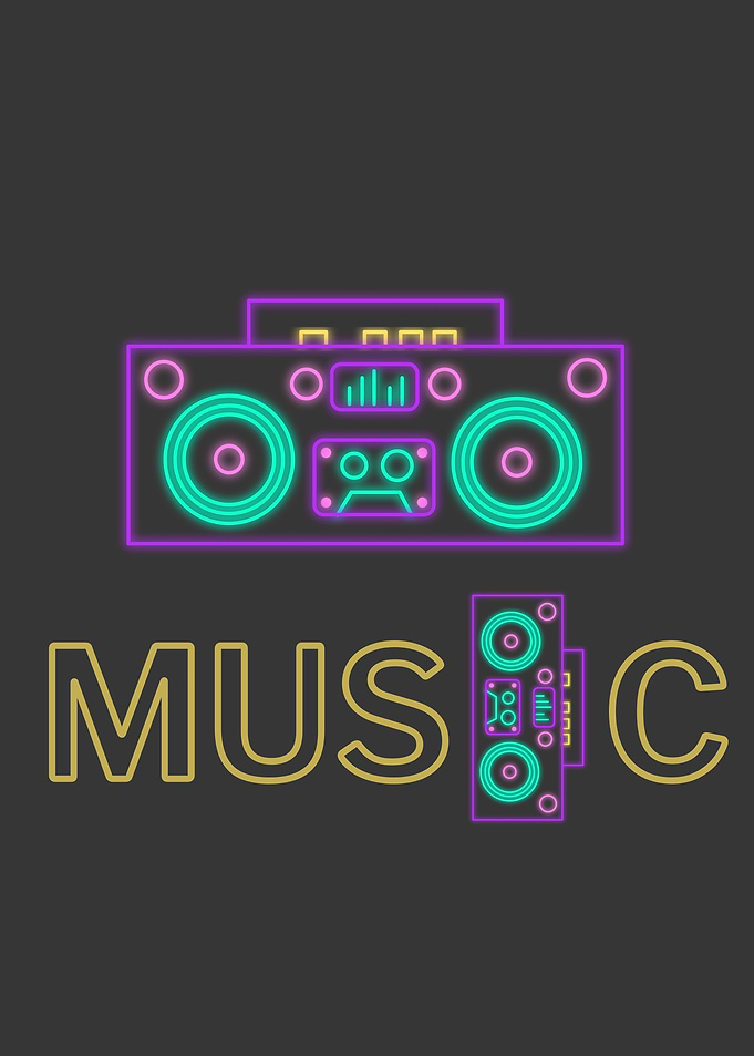 Neon Music Boombox
