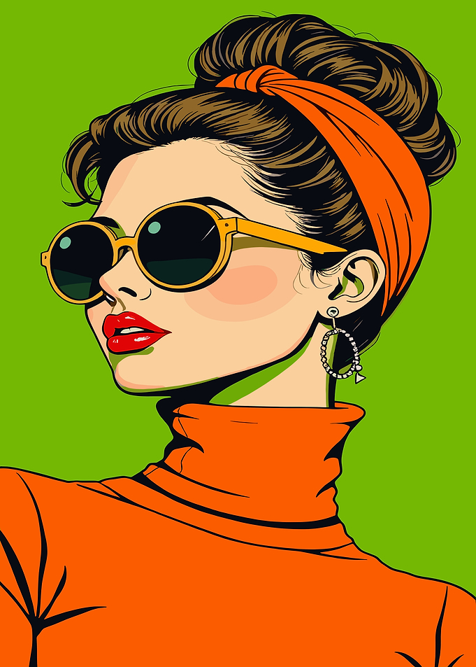 Retro Woman in Sunglasses