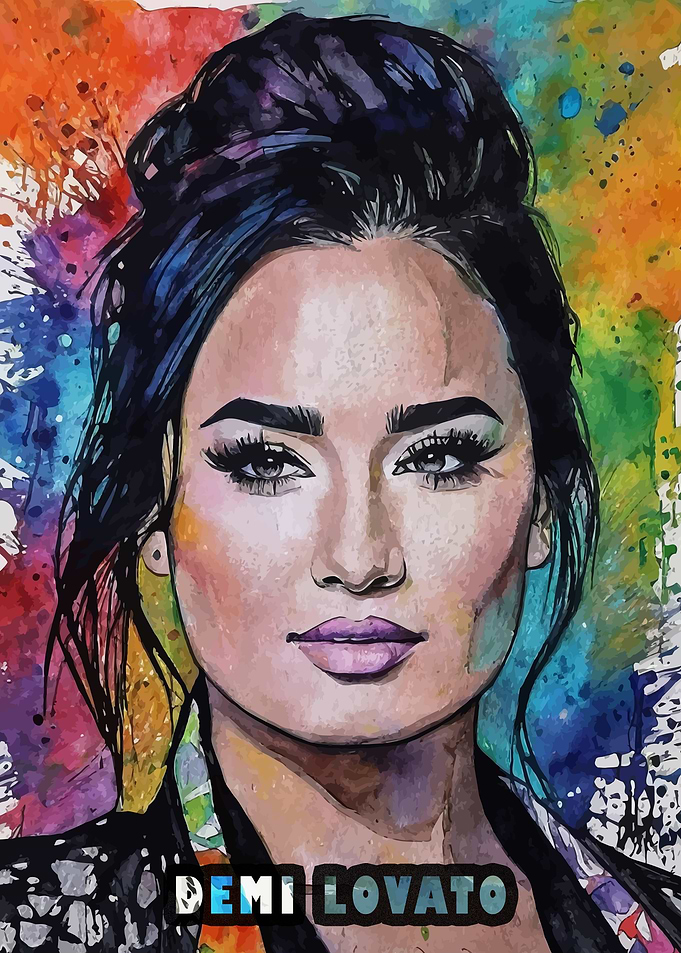 Demi Lovato Watercolor Portrait
