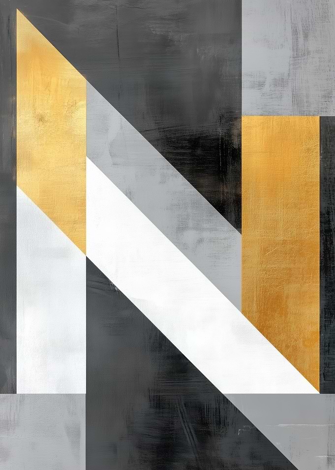 Gold and Grey Letter N