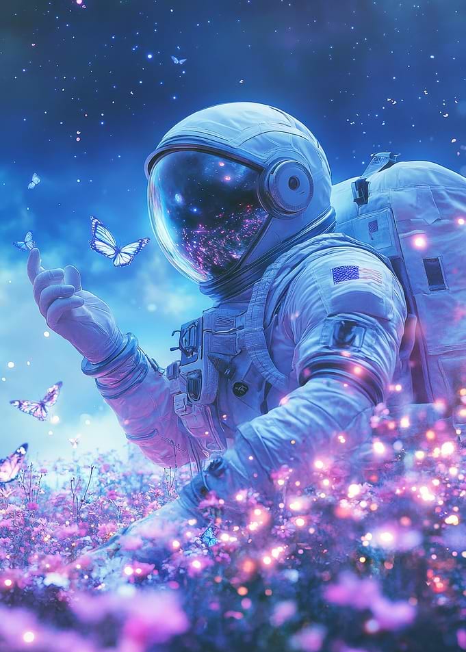 Astronaut And Butterflies