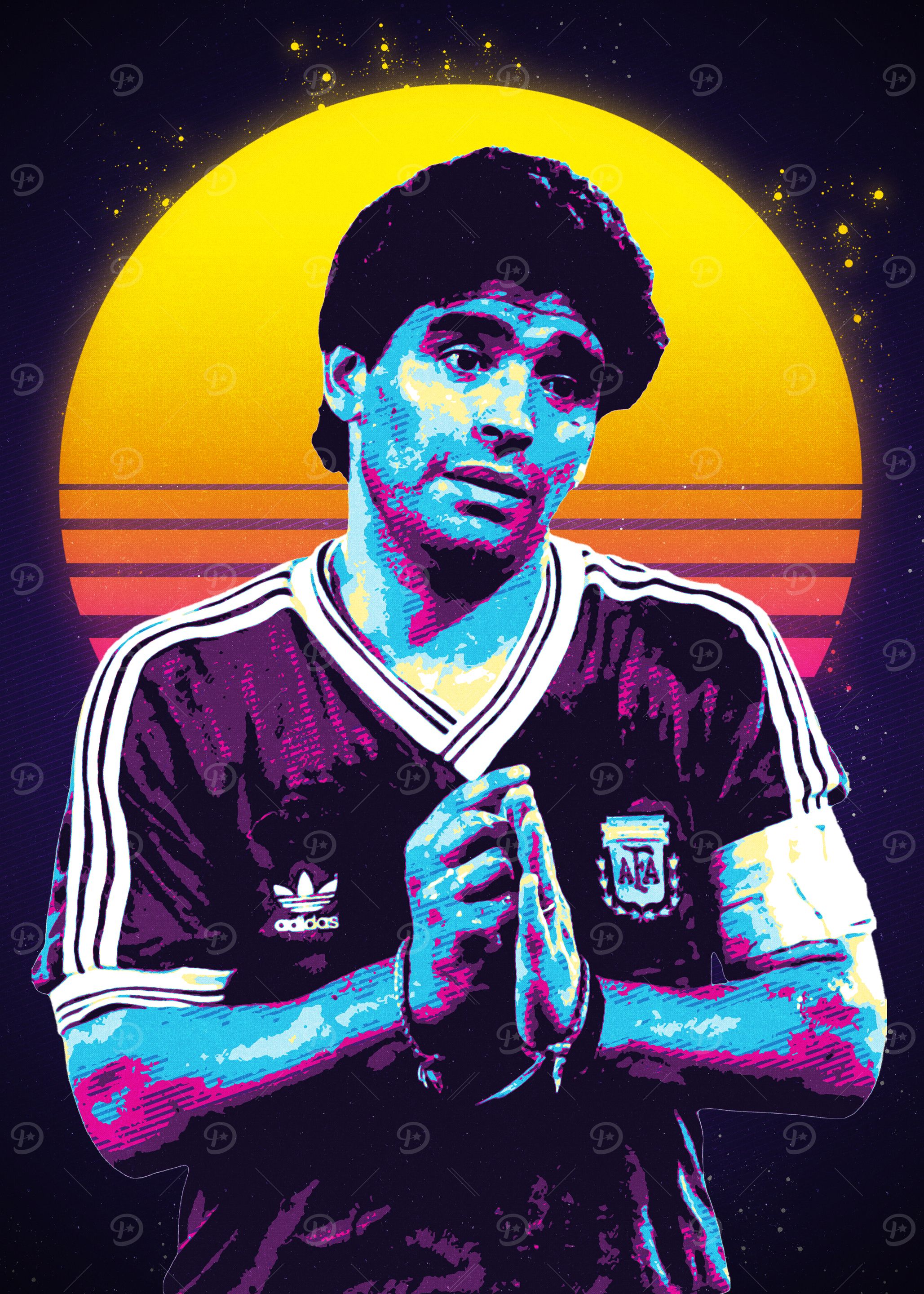 Diego Maradona Retro Art