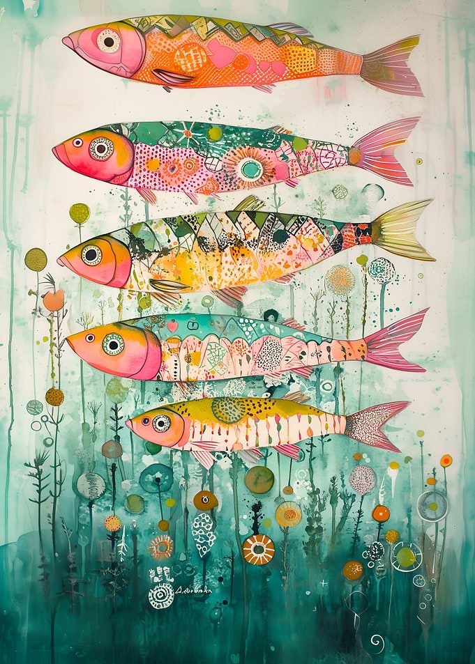 Colorful Fish Watercolor
