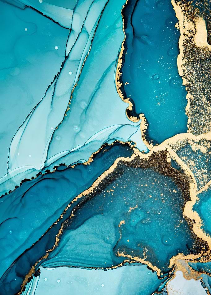 Abstract Blue and Gold Art