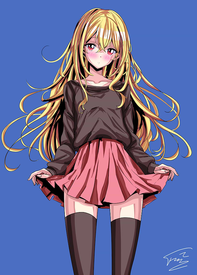 Anime Girl with Long Blonde Hair