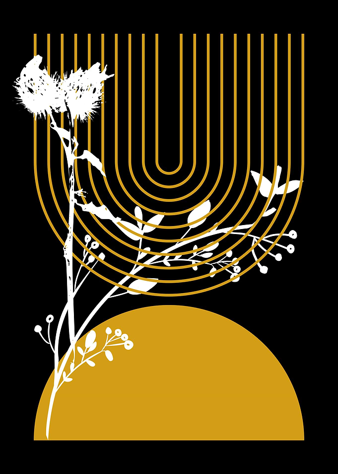 Golden Arches & White Flowers