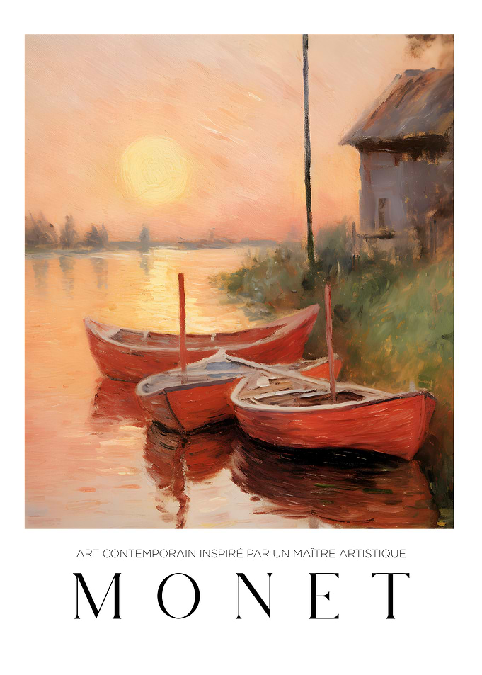 Monet Inspired Sunset Boats