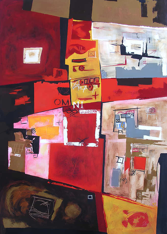 Abstract Painting Urban Architecture Landscape View from the Sky