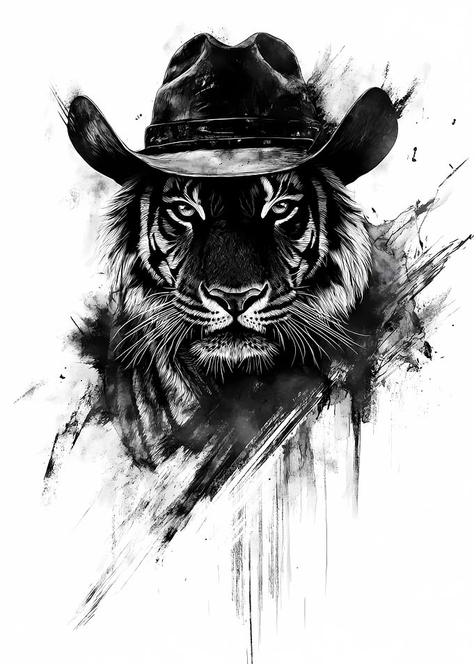Tiger in Cowboy Hat