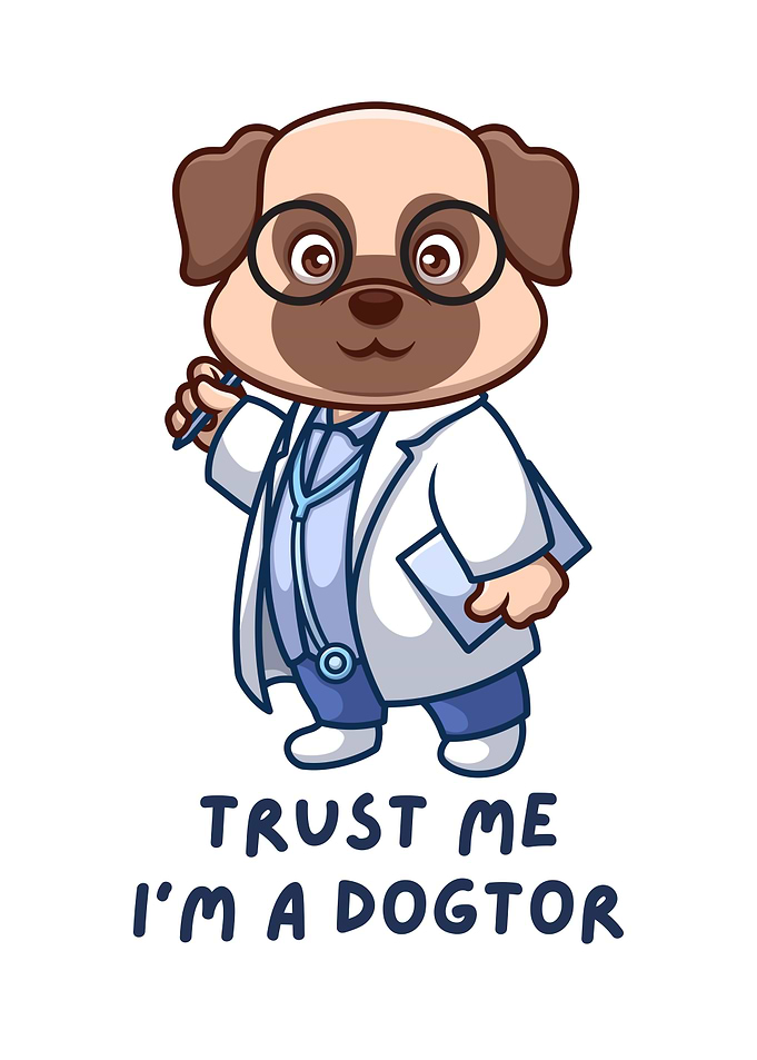 Dogtor Pug Cartoon Funny Dog Puns