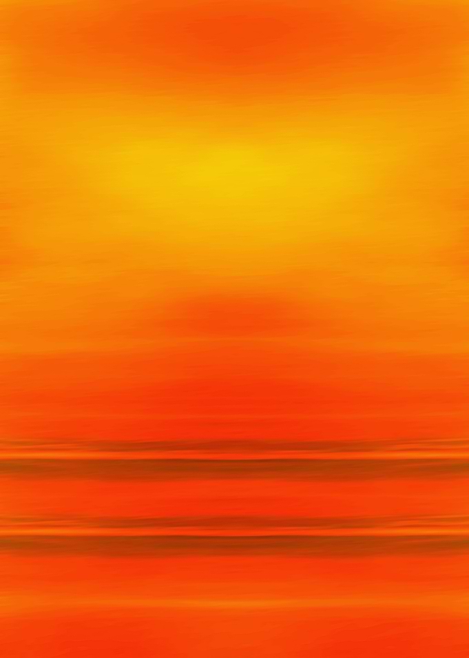Abstract Landscape Ocean coast beach sky sunset landscape in Orange Colors