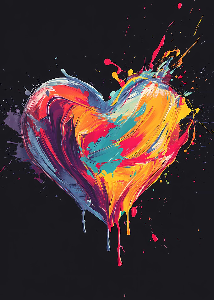Abstract Heart Painting