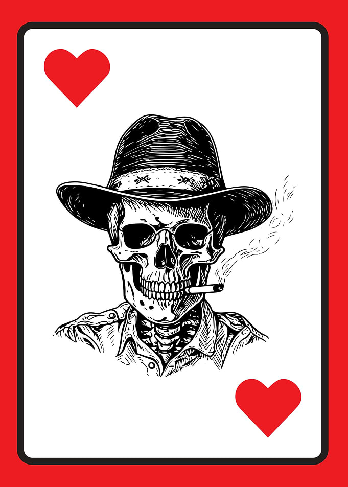 Skull Cowboy Playing Card