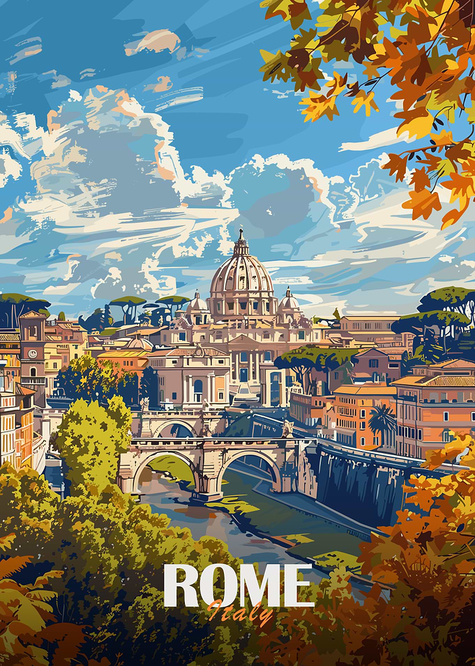 Rome Cityscape with St. Peter's Basilica