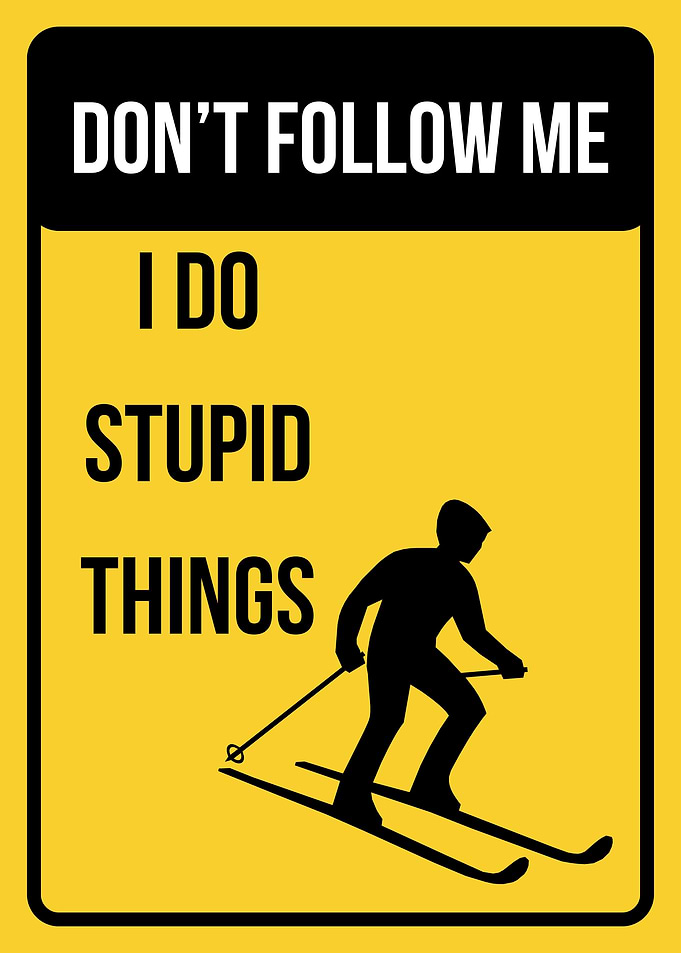 Don't Follow Me, I Do Stupid Things