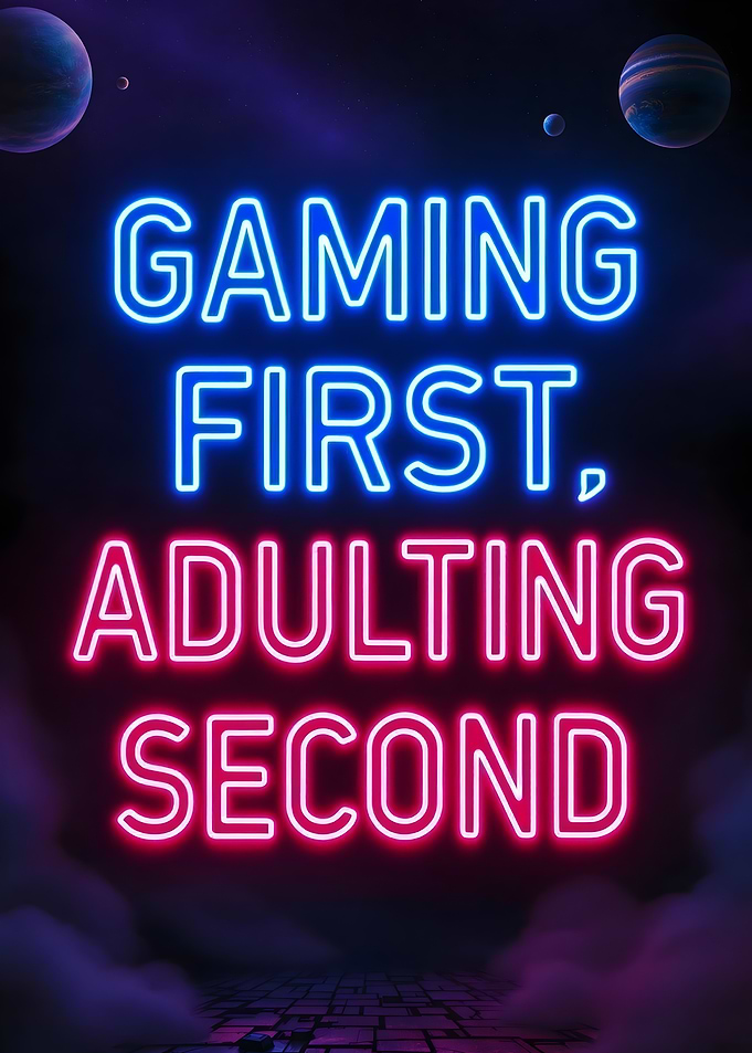 Gaming First, Adulting Second Neon Sign