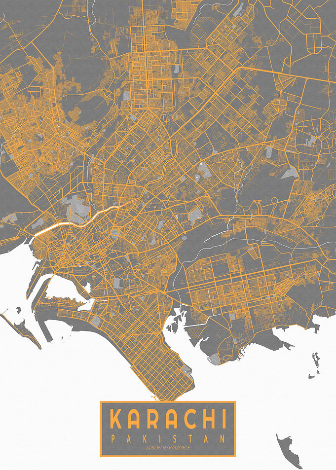 Karachi City Map Pakistan Bauhaus