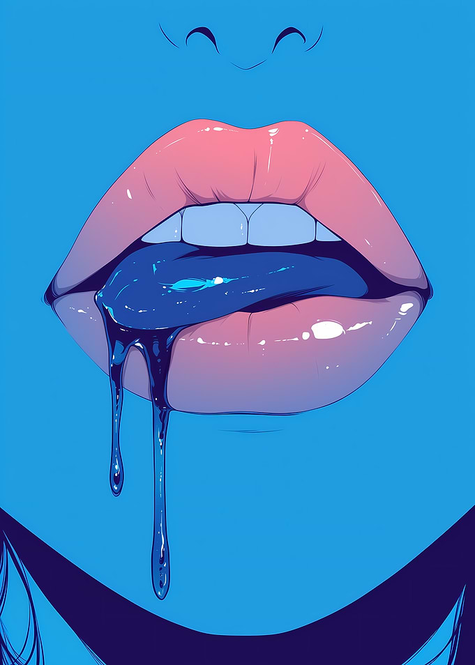 Dripping Blue Lips