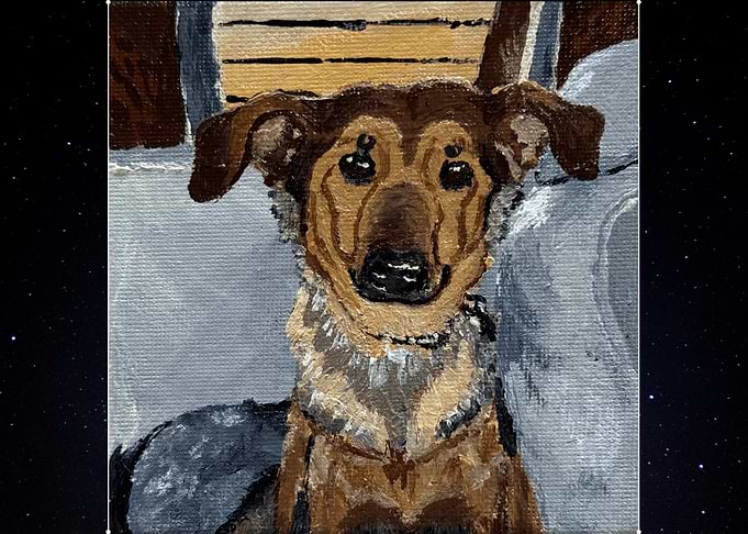 Golden Shepherd Portrait Painting