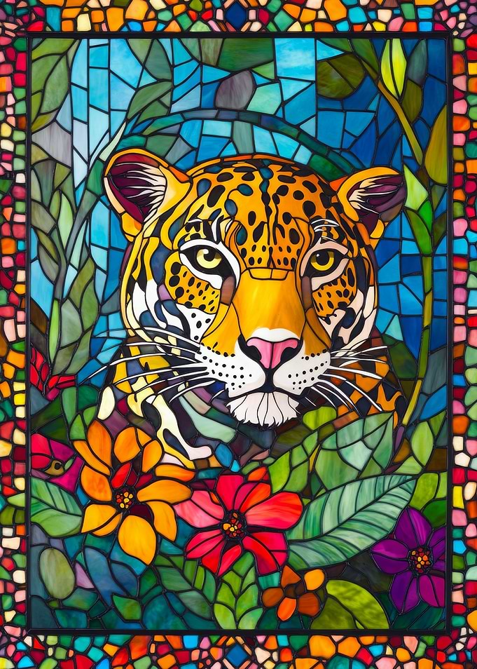 Stained Glass Jaguar