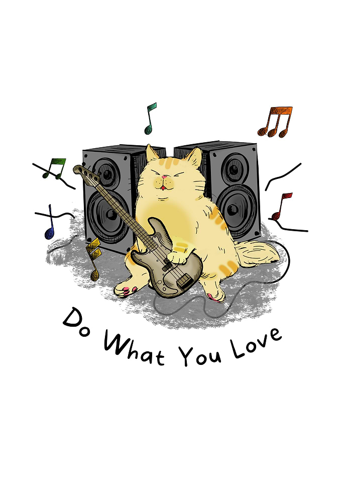 Cat Playing Bass Guitar