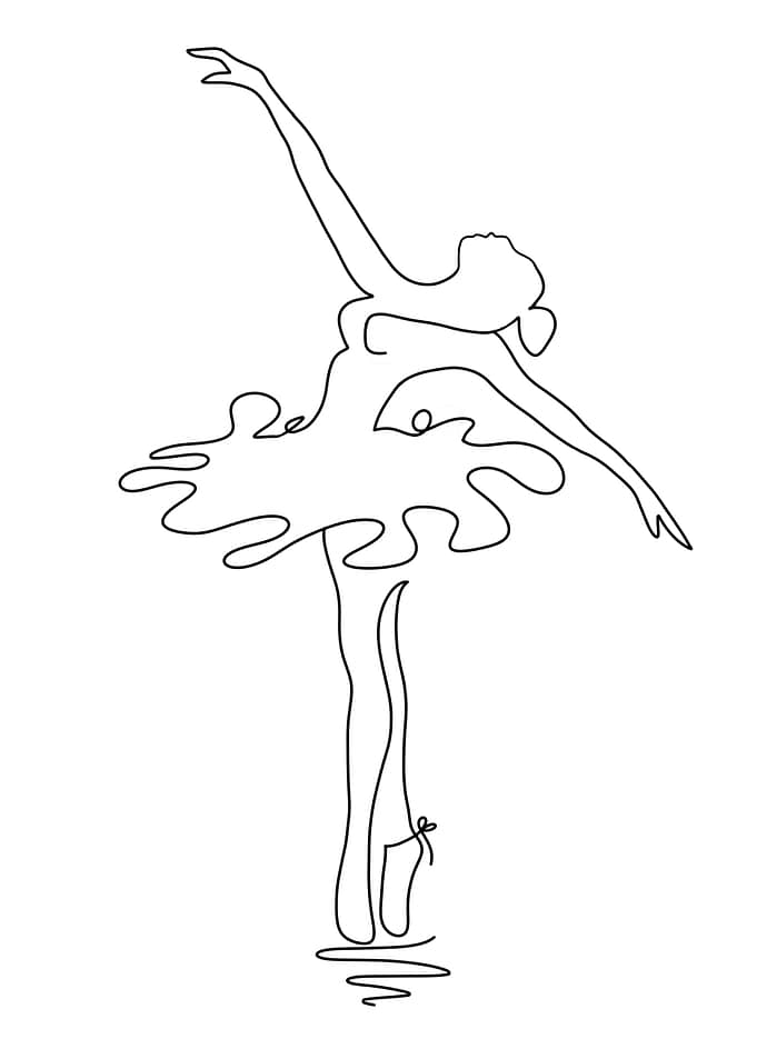 Ballet Dancer Line Art
