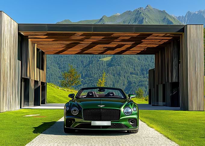 Green Bentley Continental GT Convertible