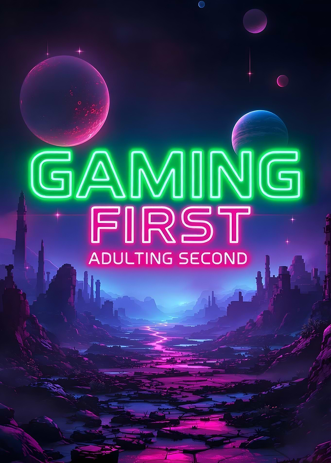 Gaming First Neon Sign Poster