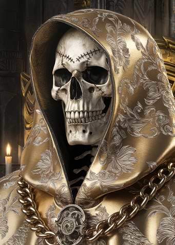 Golden Skeleton in Hood