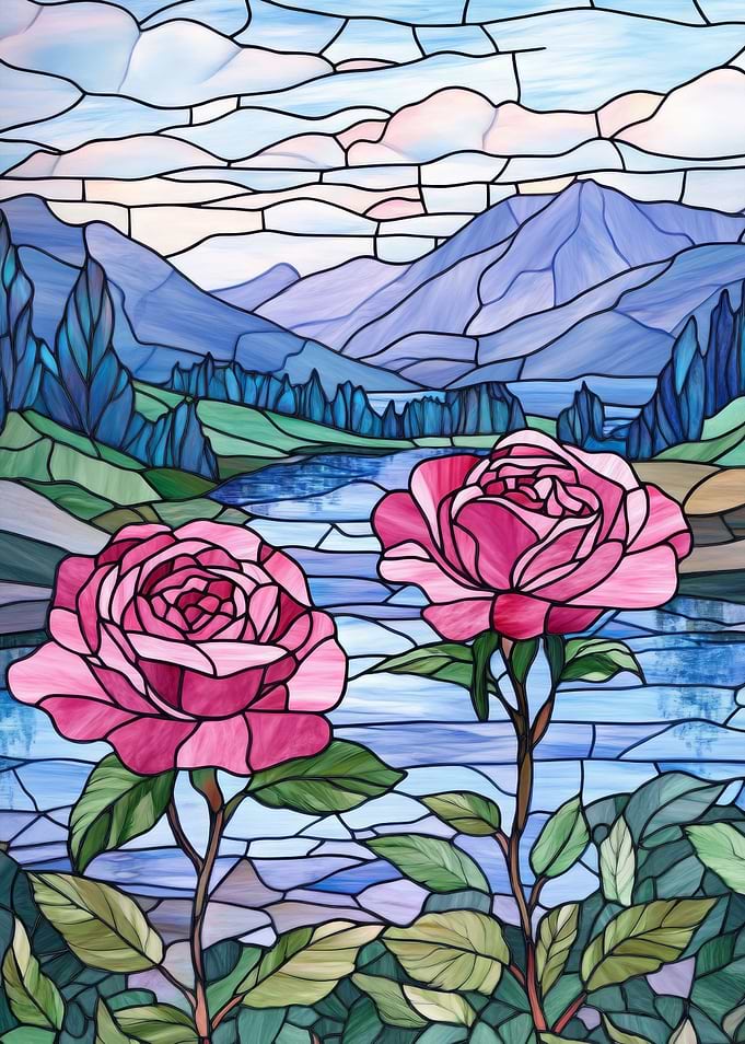 Stained Glass Roses