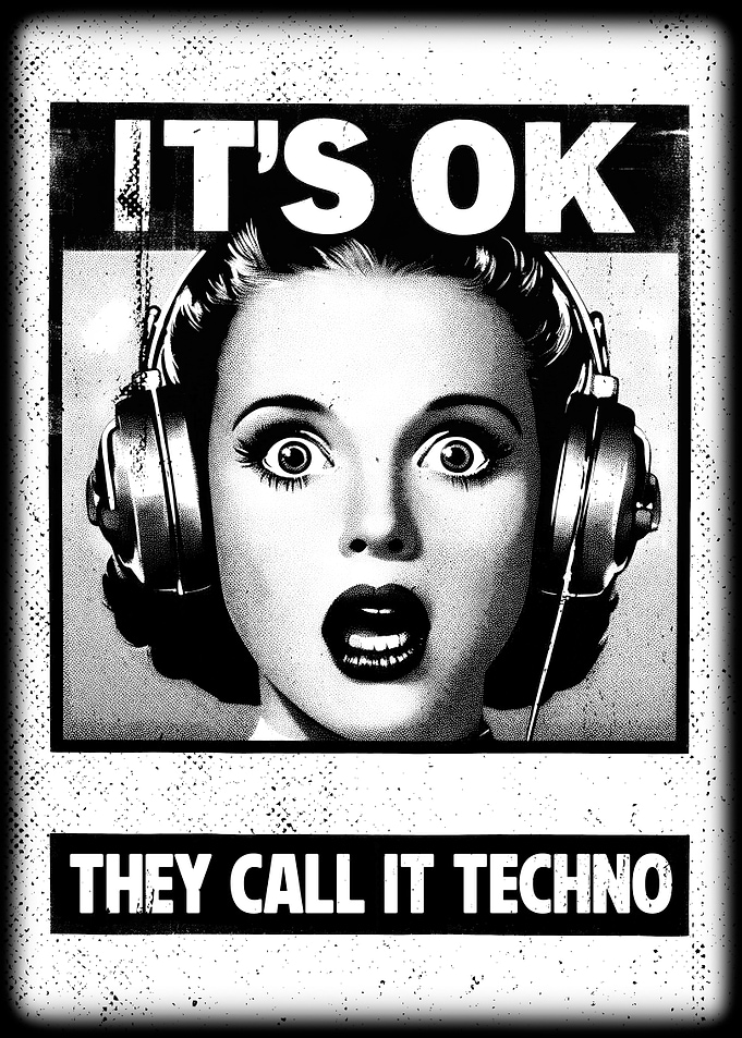 Vintage Techno Music Poster