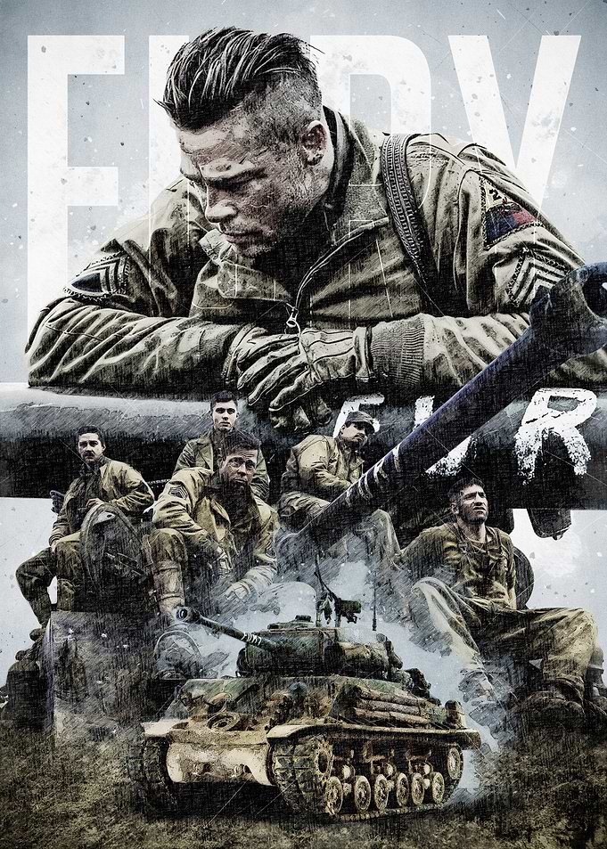 Fury Movie Poster Sketch