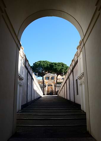 Stone Archway to Courtyard in Rome