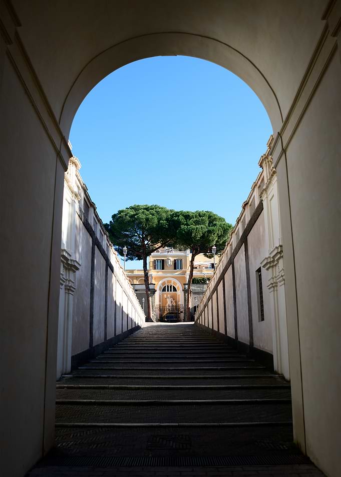 Stone Archway to Courtyard in Rome