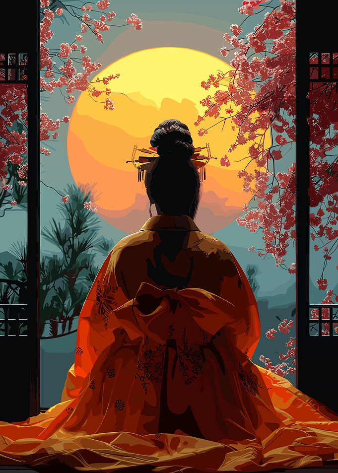 Geisha at Sunset