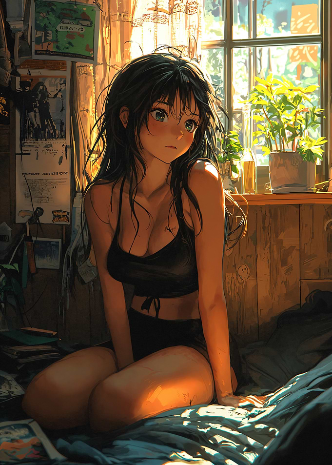 Anime Girl by Window