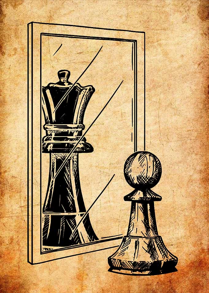 Chess Queen Reflection