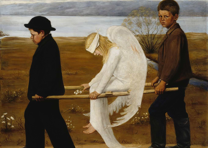 Angel Carried by Boys