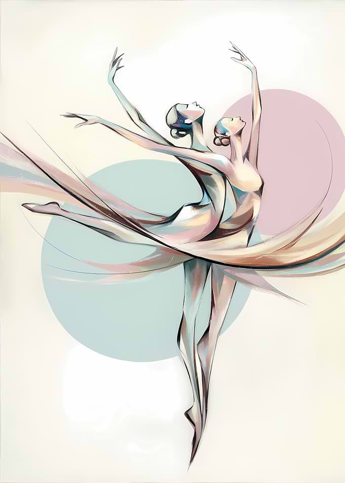 Two Ballerinas in Motion