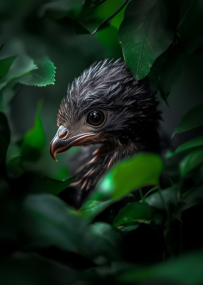 Baby Bird in Foliage