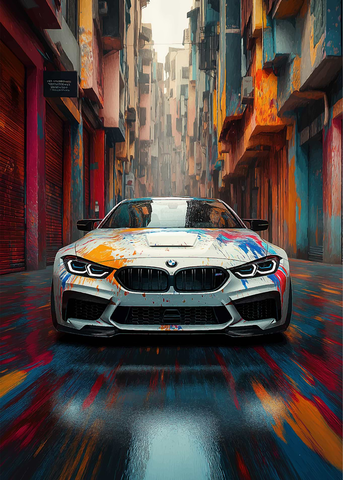 BMW M4 in Colorful Alley