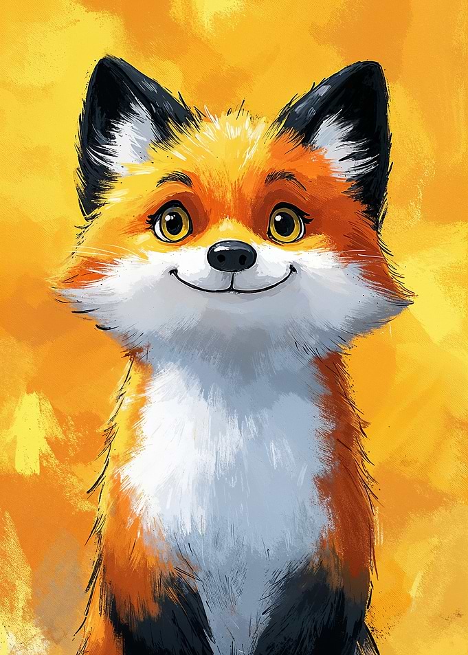 Smiling Fox Illustration